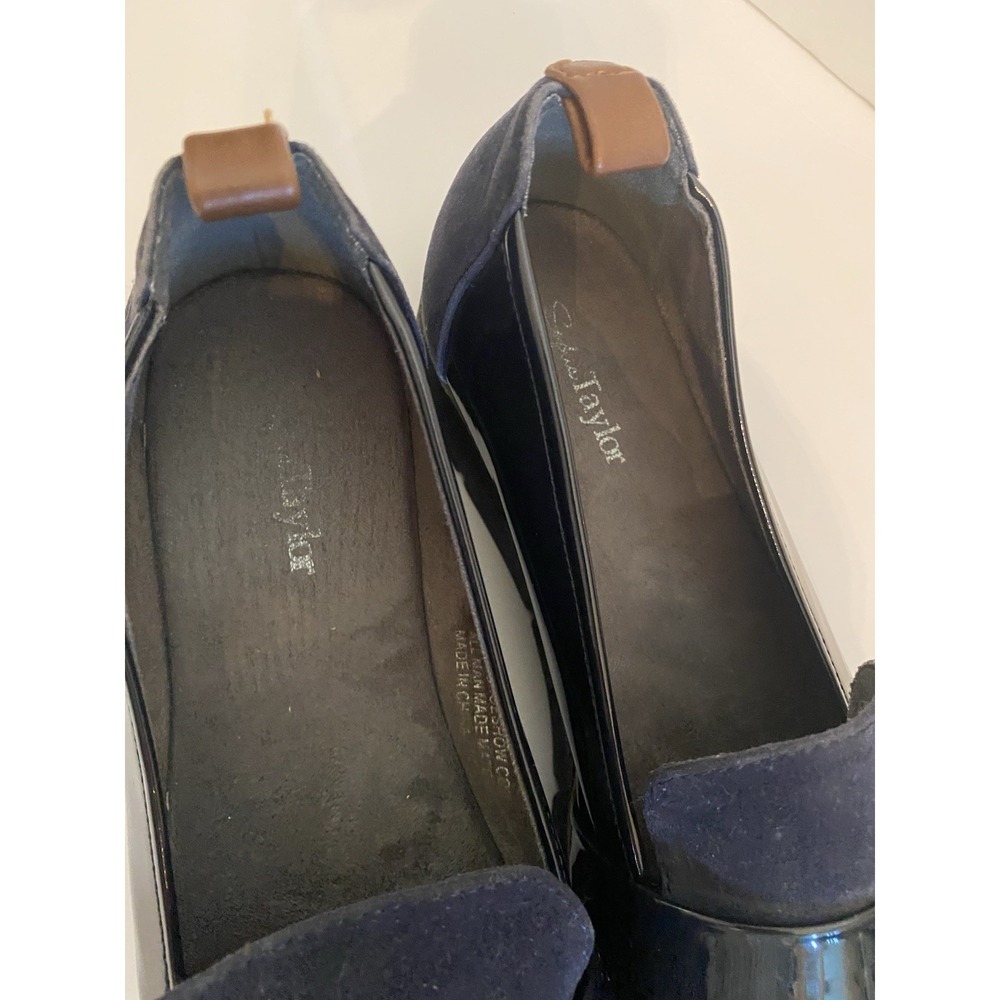Sophia Taylor Shoes Size 8.5 Navy Blue Waffle Loafer - Picture 3 of 8